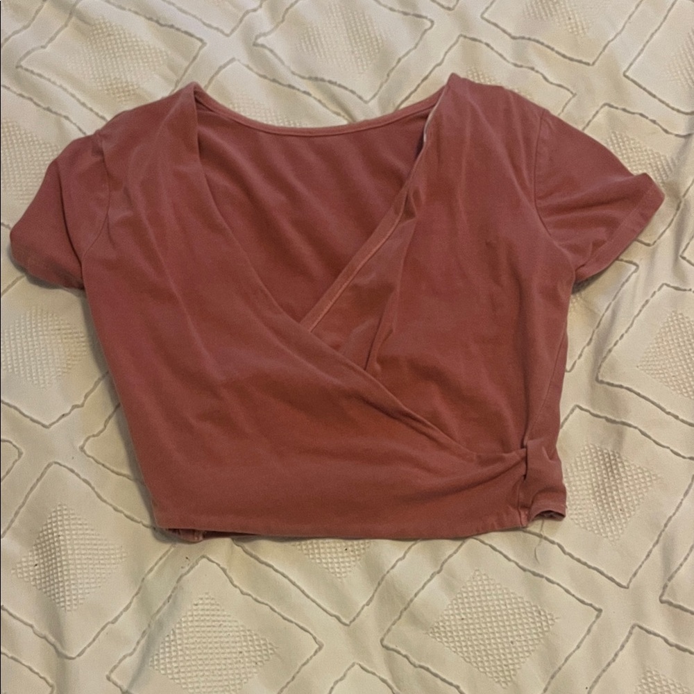 Aeropostale Dusty Pink Wrap Crop Top